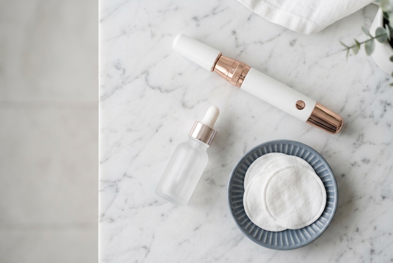 Microneedling pen and serum used alongside botox treatments