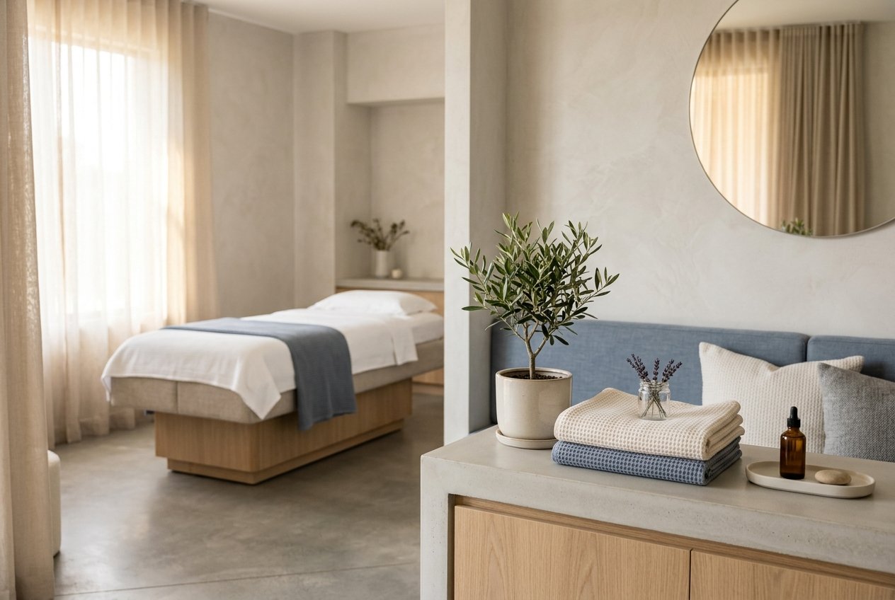 Calm medical spa treatment room where microneedling is performed