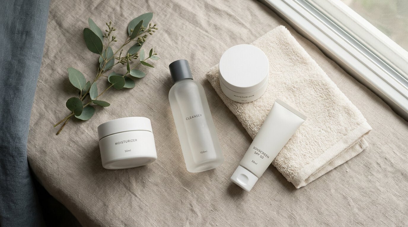 Gentle skincare products to prepare skin before microneedling