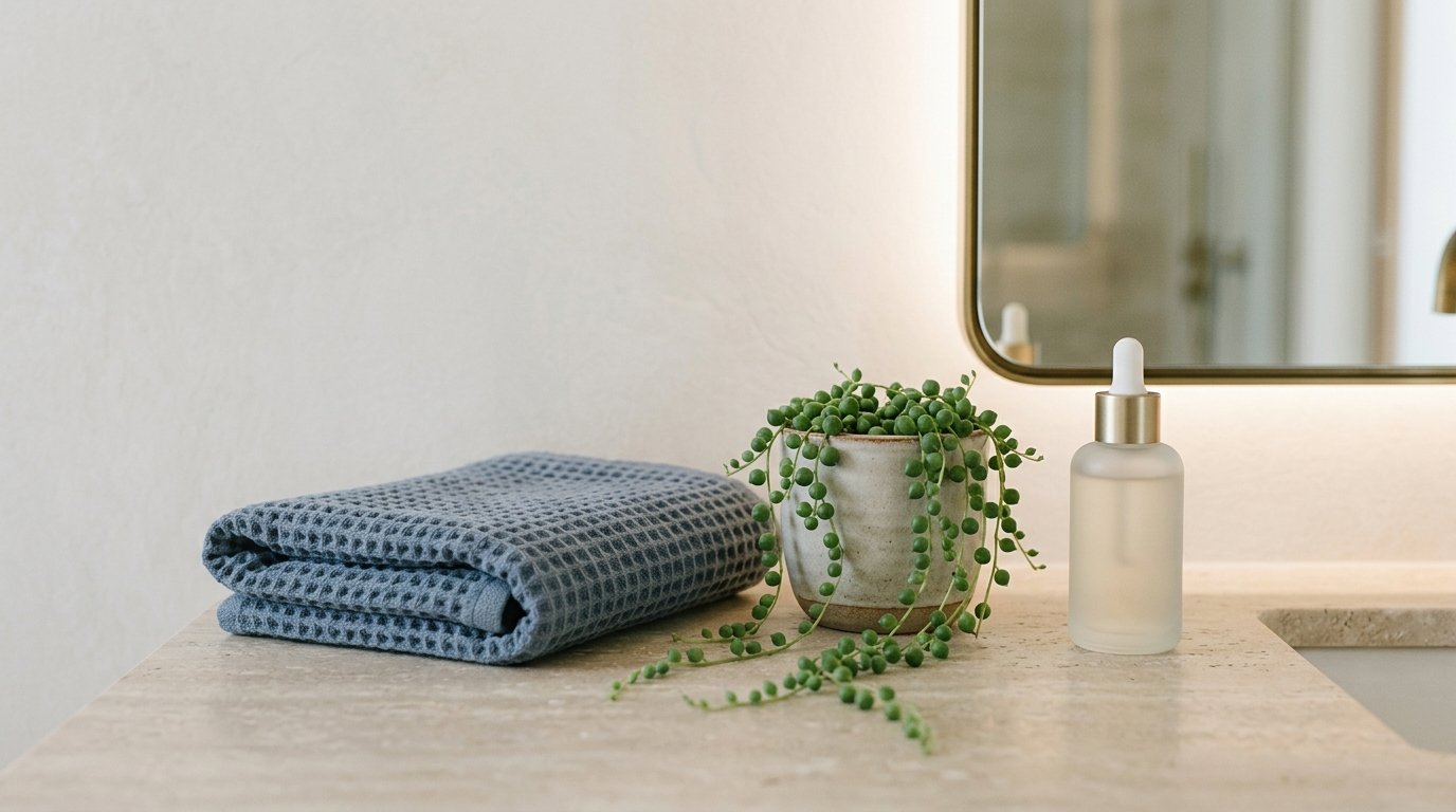 Calm skincare setup for skin recovering after microneedling